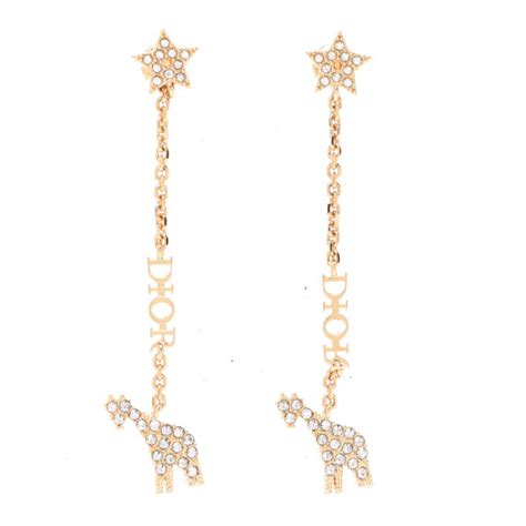 dior giraffe earrings|Christian Dior Crystal Diorable Giraffe Drop Earrings .